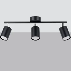 Plafonnier en acier 3 ampoules 4000K - 46x8x20cm Sollux