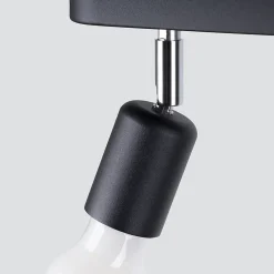 Plafonnier en acier 2 ampoules 4000K - 33x6x13.5cm Sollux