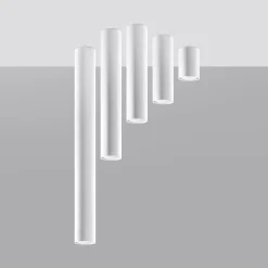 Plafonnier en acier 1 ampoule 3000K - 6x6x40cm Sollux