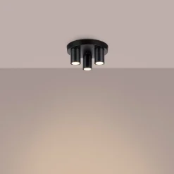 Plafonnier en acier 3 ampoules 4000K - 25x25x12cm Sollux