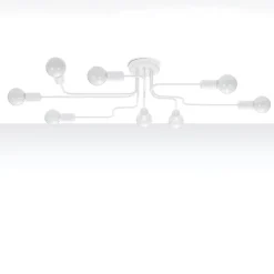 Plafonnier en acier 8 ampoules 3000K - 103x56x15.5cm Sollux