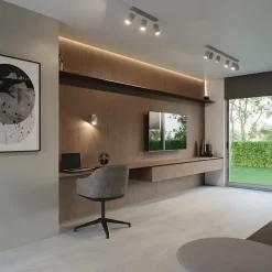 Plafonnier en acier 6 ampoules 4000K - 118x6x16cm Sollux