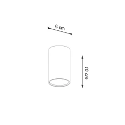 Plafonnier en acier 1 ampoule 3000K - 6x6x10cm Sollux