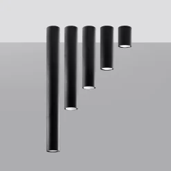 Plafonnier en acier 1 ampoule 4000K - 6x6x20cm Sollux