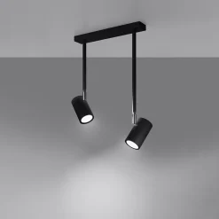 Plafonnier en acier 2 ampoules 3000K - 30x10x43cm Sollux