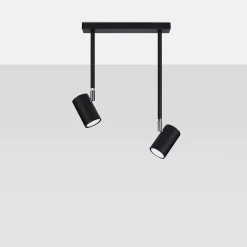 Plafonnier en acier 2 ampoules 3000K - 30x10x43cm Sollux