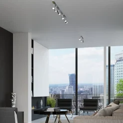 Plafonnier en acier 4 ampoules 3000K - 25x25x16cm Sollux