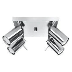 Plafonnier en acier 4 ampoules 3000K - 25x25x16cm Sollux