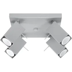 Plafonnier en acier 4 ampoules 3000K - 25x25x16cm Sollux