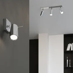 Plafonnier en acier 2 ampoules 4000K - 30x6x16cm Sollux