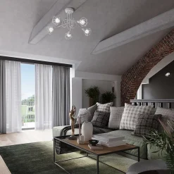 Plafonnier en acier 2 ampoules 3000K - 31x17x19cm Sollux