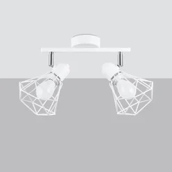 Plafonnier en acier 2 ampoules 3000K - 31x17x19cm Sollux