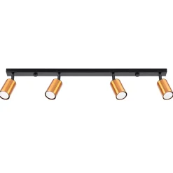 Plafonnier en acier 4 ampoules 3000K - 82x6x18.5cm Sollux