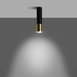 Plafonnier en acier 1 ampoule 4000K - 6x6x29cm Sollux