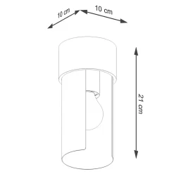 Plafonnier en acier 1 ampoule 3000K - 10x10x21cm Sollux
