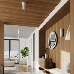 Plafonnier en acier 1 ampoule 3000K - 10x10x21cm Sollux