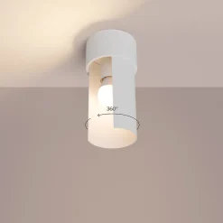 Plafonnier en acier 1 ampoule 3000K - 10x10x21cm Sollux