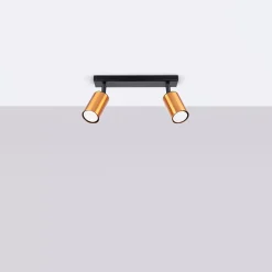 Plafonnier en acier 2 ampoules 4000K - 30x6x18.5cm Sollux