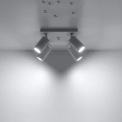 Plafonnier en acier 4 ampoules 4000K - 25x25x16cm Sollux