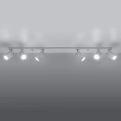 Plafonnier en acier 6 ampoules 3000K - 118x6x16cm Sollux