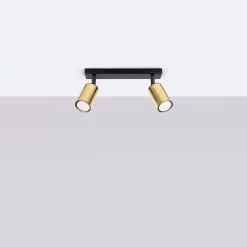 Plafonnier en acier 2 ampoules 4000K - 30x6x18.5cm Sollux