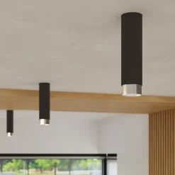 Plafonnier en acier 1 ampoule 4000K - 6x6x22.5cm Sollux