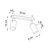 Plafonnier en acier 2 lampes 30x6x16cm Sollux