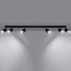 Plafonnier en acier 6 lampes 117x5x18cm Sollux