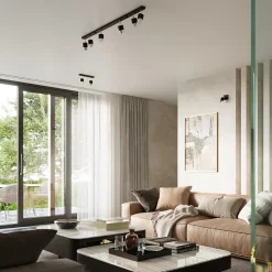 Plafonnier en acier 6 lampes 117x5x18cm Sollux