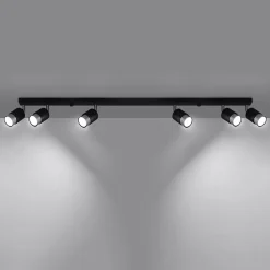 Plafonnier en acier 6 lampes 117x5x18cm Sollux
