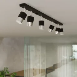 Plafonnier en acier 6 lampes 117x5x18cm Sollux