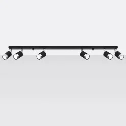 Plafonnier en acier 6 lampes 117x5x18cm Sollux