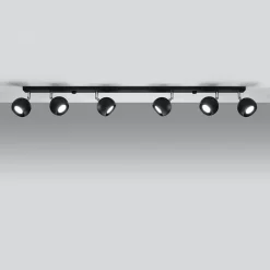 Plafonnier en acier 6 lampes 118x10x16cm Sollux