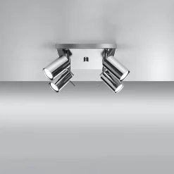 Plafonnier en acier 4 lampes 25x25x16cm Sollux