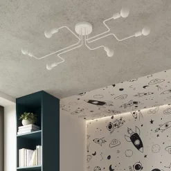 Plafonnier en acier 4 lampes 78x58x15.5cm Sollux