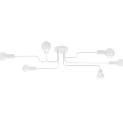 Plafonnier en acier 6 lampes 80x64x15.5cm Sollux