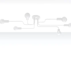 Plafonnier en acier 6 lampes 80x64x15.5cm Sollux