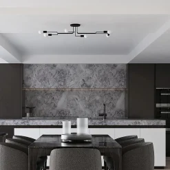 Plafonnier en acier 8 lampes 103x56x15.5cm Sollux