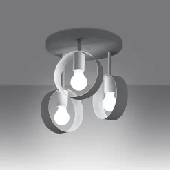 Plafonnier en acier 3 lampes 30x30x34.5cm Sollux