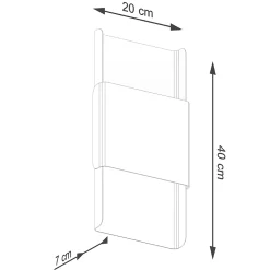 Plafonnier en acier 2 lampes 20x7x40cm Sollux