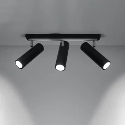 Plafonnier en acier 3 lampes 45x6x20cm Sollux