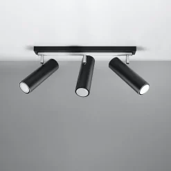 Plafonnier en acier 3 lampes 45x6x20cm Sollux