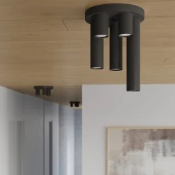 Plafonnier en acier 5 lampes 25x25x33cm Sollux