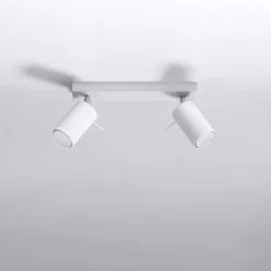 Plafonnier en acier 2 lampes 30x6x16cm Sollux