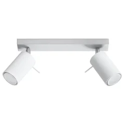 Plafonnier en acier 2 lampes 30x6x16cm Sollux