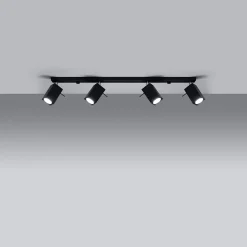 Plafonnier en acier 4 lampes 80x6x16cm Sollux