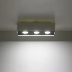 Plafonnier en acier 3 lampes 34x14x11cm Sollux