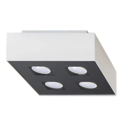 Plafonnier en acier 4 lampes 24x24x11cm Sollux