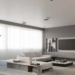 Plafonnier en acier 4 lampes 24x24x11cm Sollux