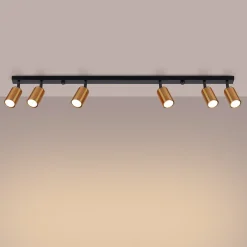 Plafonnier en acier 6 lampes 118x6x18.5cm Sollux